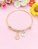 Gold Volleyball Bracelet, Dainty Sports Charm Bangle Gift for Women,B5733