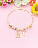 Gold Volleyball Bracelet, Dainty Sports Charm Bangle Gift for Women,B5733