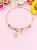 Gold Volleyball Bracelet, Dainty Sports Charm Bangle Gift for Women,B5733
