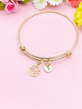 Gold Volleyball Bracelet, Dainty Sports Charm Bangle Gift for Women,B5733