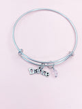 Silver Dance Bracelet, Dainty Bangle Gift for Dancers and Dance Moms, B2665