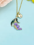Lily of the Valley 18K Gold Plated Necklace, Dainty Floral Pendant Gift for Women, N6518P