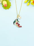 Red Lily of the Valley Necklace, Dainty Floral Pendant Gift for Women, N6518R