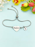 Silver Madrina Bracelet, Dainty Heart Bracelet Gift for Godmothers, Tarnish Resistant, D574S