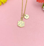 18K Gold Plated Dice Necklace, Lucky Cube Pendant Gift for Women, N7245