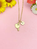 18K Gold Plated Pickleball Paddle Necklace, Dainty Sports Pendant Gift for Women, N7246