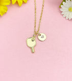18K Gold Plated Pickleball Paddle Necklace, Dainty Sports Pendant Gift for Women, N7246