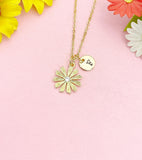 18K Gold Plated Daisy Necklace, Dainty CZ Flower Pendant Gift for Women, N7249