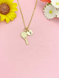 18K Gold Plated Tennis Racket Necklace, Dainty Sports Pendant Gift for Women, N7253