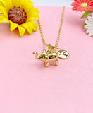 18K Gold Plated Elephant Necklace, Dainty Lucky Elephant Pendant Gift for Women, N7256