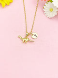 18K Gold Plated Dinosaur Necklace, Dainty Sauropod Pendant Gift for Women, N7260