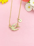 18K Gold Plated Bird Necklace, Dainty Flying Swallow Pendant Gift for Women, N7261