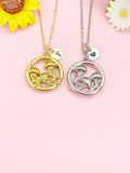 18K Gold Plated or Silver Jellyfish Necklace, Dainty Ocean Pendant Gift, N7266