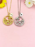 18K Gold Plated or Silver Jellyfish Necklace, Dainty Ocean Pendant Gift, N7266