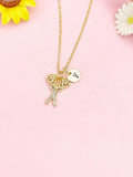 18K Gold Plated Lacrosse Necklace, Crossed Sticks Pendant Gift, N7271