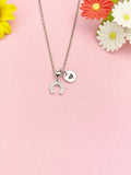 Silver Horseshoe Necklace, Lucky Pendant Gift, N7276