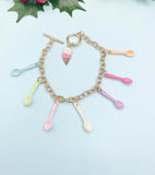 Colorful Tiny Ice Cream Spoon Bracelet Jewelry Gift, N7280