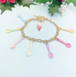 Colorful Tiny Ice Cream Spoon Bracelet Jewelry Gift, N7280
