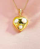 Heart Pearl Necklace, Natural Freshwater Pearl Pendant on Stainless Steel Chain, N7282