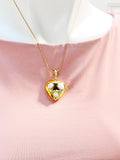 Heart Pearl Necklace, Natural Freshwater Pearl Pendant on Stainless Steel Chain, N7282