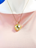 Heart Pearl Necklace, Natural Freshwater Pearl Pendant on Stainless Steel Chain, N7282