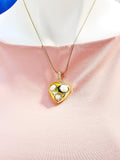 Heart Pearl Necklace, Natural Freshwater Pearl Pendant on Stainless Steel Chain, N7282