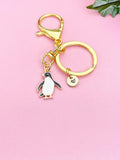 Penguin Keychain, Cute Enamel Penguin Charm with Gold Keyring, K4342