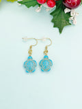 Gold Sea Turtle Charm Earrings, N5710