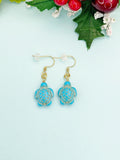 Gold Sea Turtle Charm Earrings, N5710