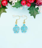 Gold Sea Turtle Charm Earrings, N5710