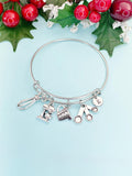 Silver Measuring Cup Mixer Hand Mixer Charm Bracelet Bangle. Baker Mother's Day Gifts Ideas, B2630