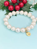 Freshwater Pearl Stretch Bracelet, Large Pearl Bracelet, B7287