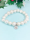 Freshwater Pearl Stretch Bracelet, Large Pearl Bracelet, B7287