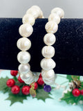 Freshwater Pearl Stretch Bracelet, Large Pearl Bracelet, B7287