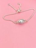 Natural Freshwater Pearl Bracelet, Silver Wire‑Wrapped Pearl, B7291