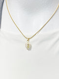 Natural Freshwater Pearl Necklace, Gold Pearl Pendant on 304 Stainless Steel Snake Chain, N7293
