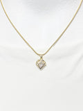 Geometric Diamond Pendant Necklace, Gold Diamond Frame on 304 Stainless Steel Snake Chain, N7295