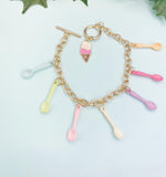 Colorful Tiny Ice Cream Spoon Bracelet Jewelry Gift, N7280
