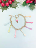Colorful Tiny Ice Cream Spoon Bracelet Jewelry Gift, N7280