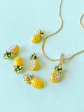 Pineapple Pendant Necklace, Gold Fruit Charm on 304 Stainless Steel Chain, N7309