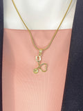 Stethoscope Heart Pendant Necklace, Gold Medical Charm on Snake Chain, N7317