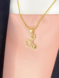Stethoscope Heart Pendant Necklace, Gold Medical Charm on Snake Chain, N7317