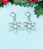 Silver Atom Charm Dangle Earrings, E2568