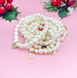 Natural Cultured Freshwater Pearl Beads Stretch Bracelets, B7326