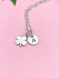 Silver Clover Charm Necklace, Luck New Beginning Jewelry Gift, N7327