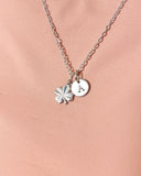Silver Clover Charm Necklace, Luck New Beginning Jewelry Gift, N7327