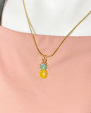 Pineapple Necklace, Gold Fruit Charm, Sister jewelry Gift, N2193