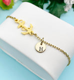 Anchor Gold Bracelet – Dainty Nautical Charm Bracelet Ocean Lover Gift Jewelry, N6906
