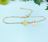 Gold Cactus Charm Bracelet, N4055