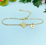 Gold Cactus Charm Bracelet, N4055